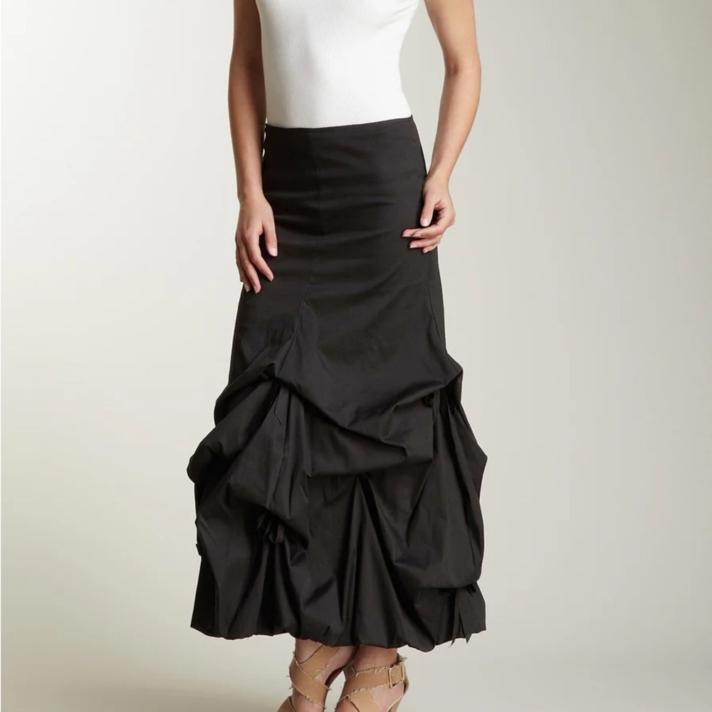 Stretch Poplin Balloon Skirt by Polli Says – Black – Sz 2 – Flattering